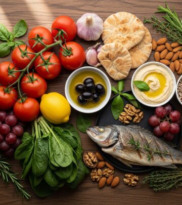 Delicious 7-day meal plan following Mediterranean diet principles to support healthy aging with high protein, fiber, and anti-inflammatory foods.