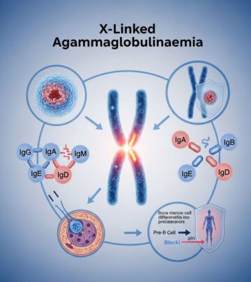 A rare genetic disorder causing profound antibody deficiency, leading to recurrent bacterial infections primarily in males.